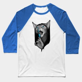 Black cat with cartridge Baseball T-Shirt